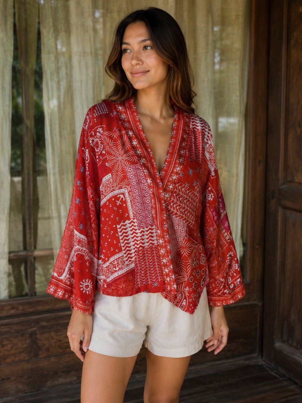 Jonny Was Cosmo Nana Reversible Silk Kimono